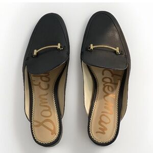 Sam Edelman Black Loafers with Gold Accent